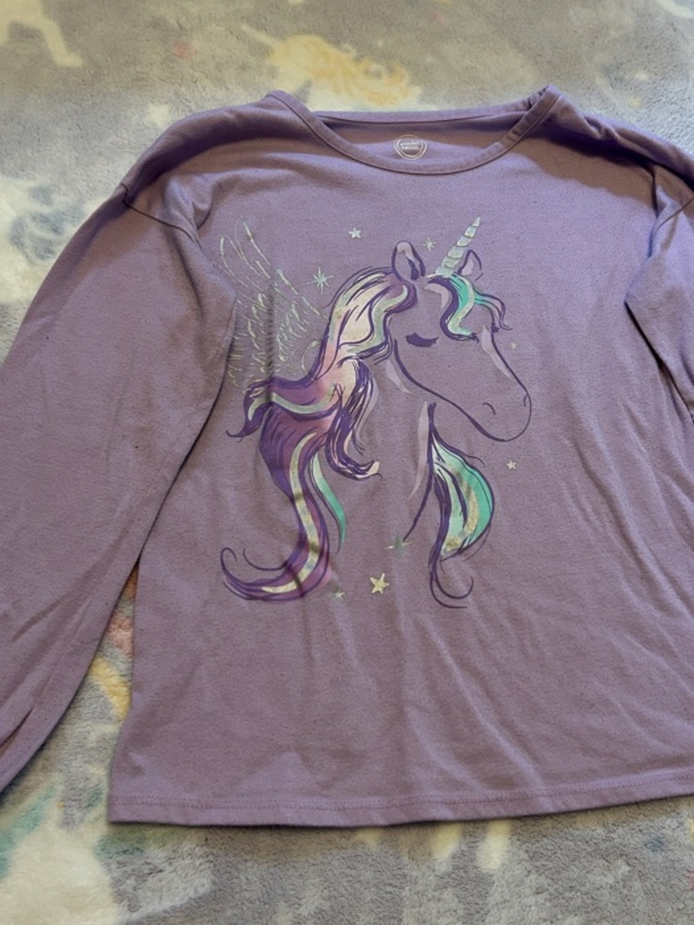 wonder nation Lavender Unicorn Long-Sleeve Tee